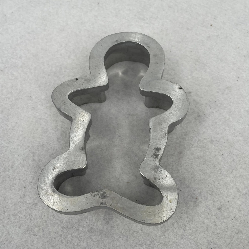 Vintage Gingerbread Man Cookie Cutter Heavy Duty Aluminum 5 Inch Holiday Baking